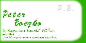 peter boczko business card